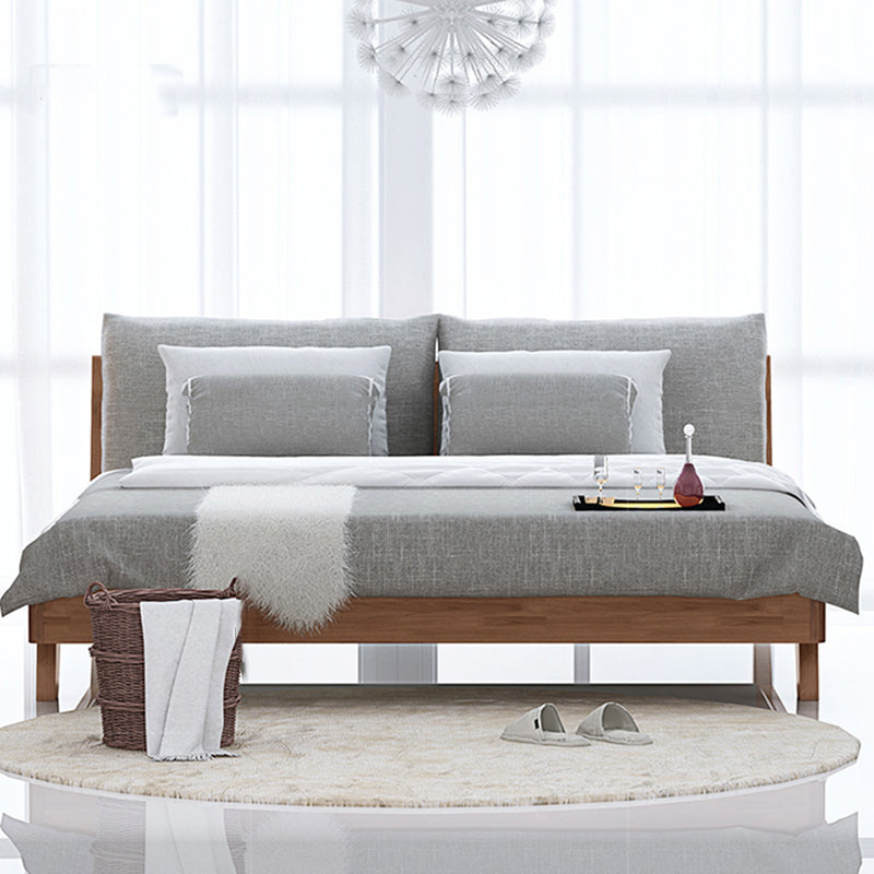 Contemporary Wood Panel Standard Bed with Rectangular Headboard