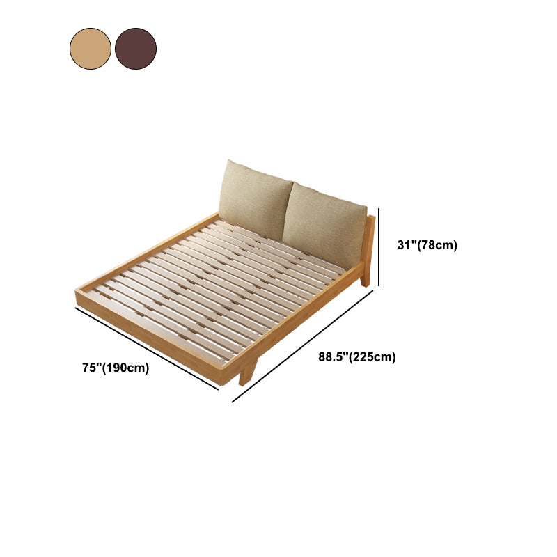 Contemporary Wood Panel Standard Bed with Rectangular Headboard