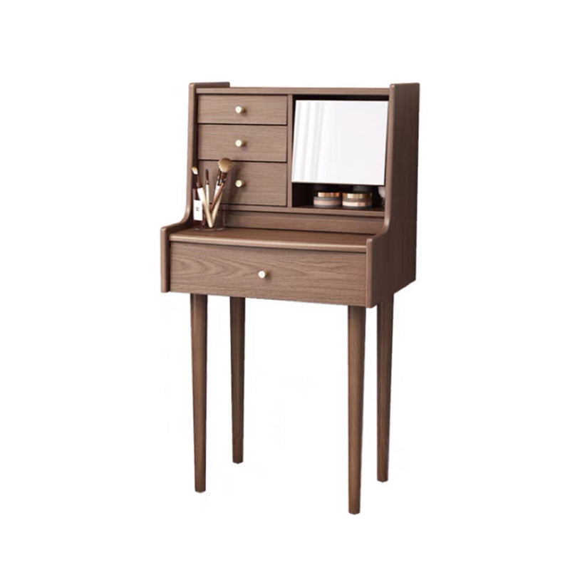 Traditional Wooden Makeup Vanity Desk Table with Stool for Bedroom
