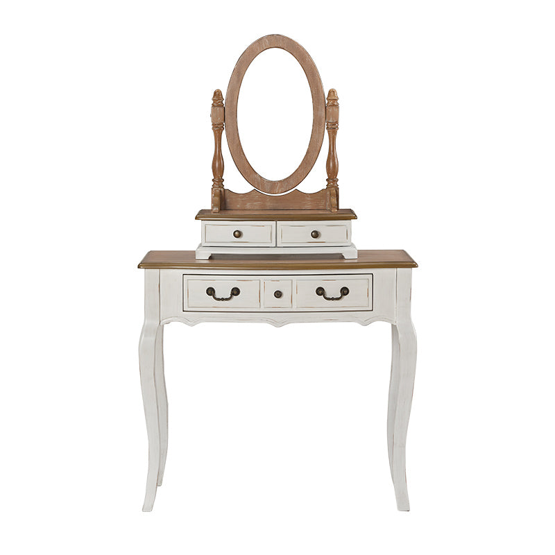 Victorian MakeupTable Stool Set with Mirror and Drawers for Bedroom