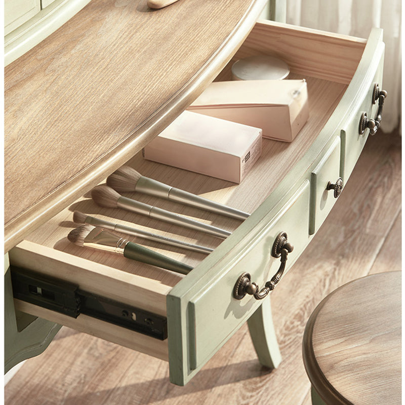 Victorian MakeupTable Stool Set with Mirror and Drawers for Bedroom