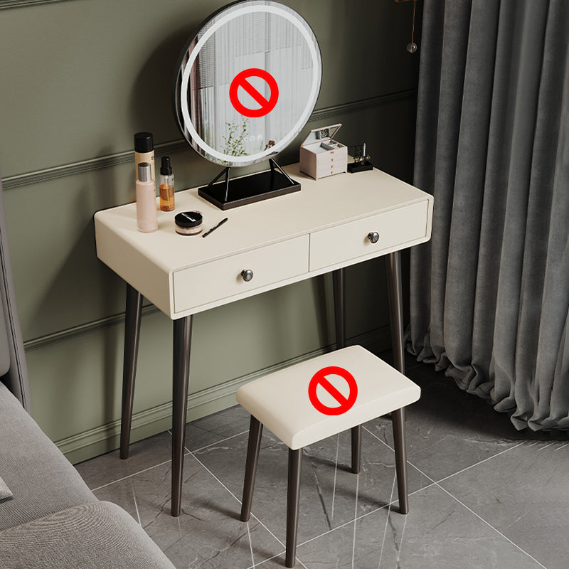 White Wooden Top Make-up Vanity with Drawer for Bedroom 29.53"