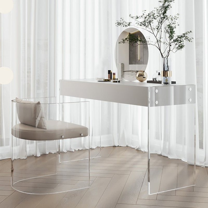 White Slate Top Make-up Vanity with Drawer for Bedroom 29.5"