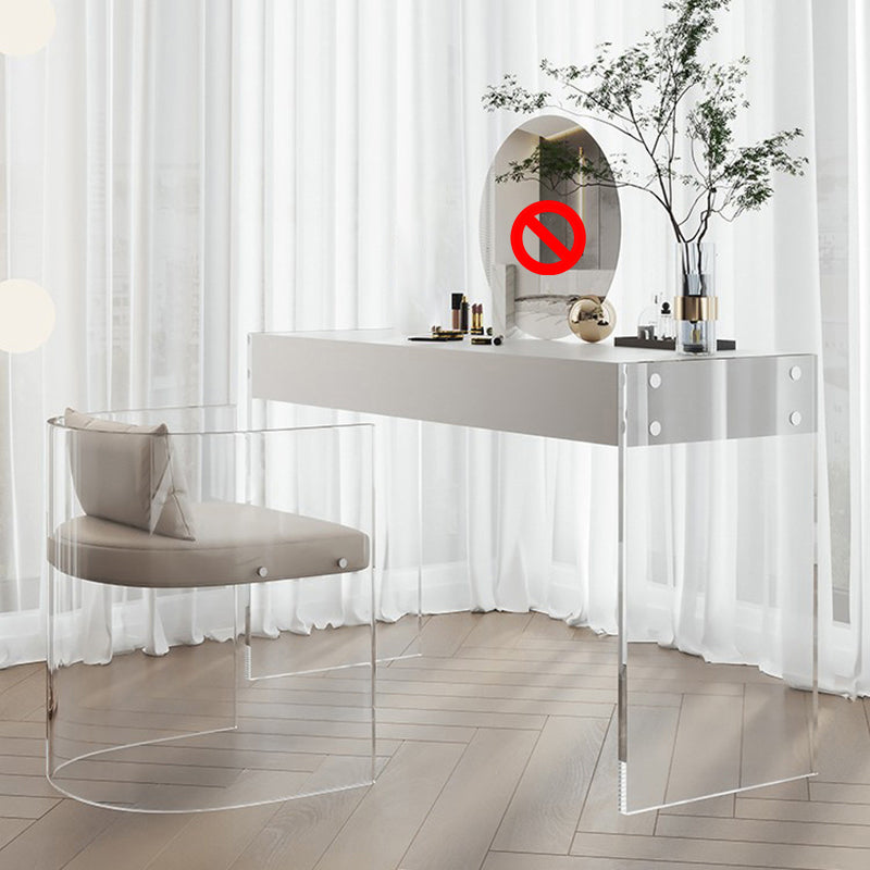 White Slate Top Make-up Vanity with Drawer for Bedroom 29.5"