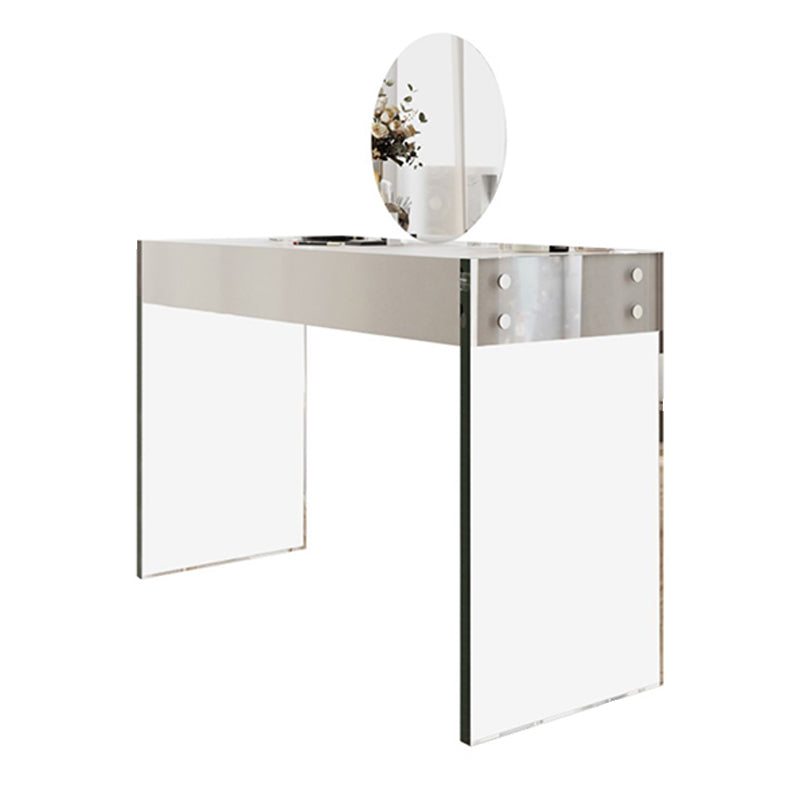 White Slate Top Make-up Vanity with Drawer for Bedroom 29.5"