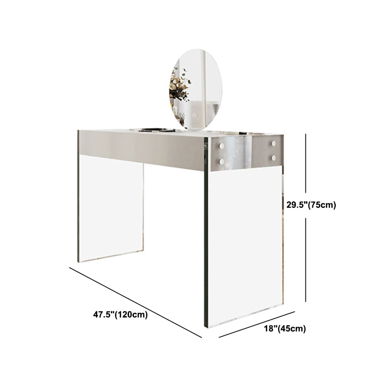 White Slate Top Make-up Vanity with Drawer for Bedroom 29.5"