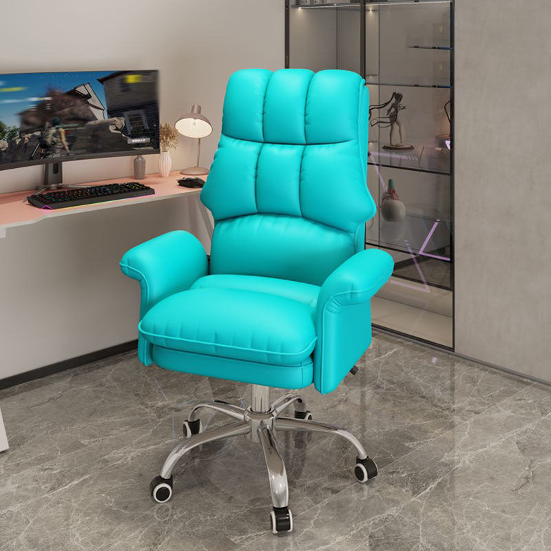 High Back Faux Leather Desk Chair Height-adjustable Office Chair for Home Office