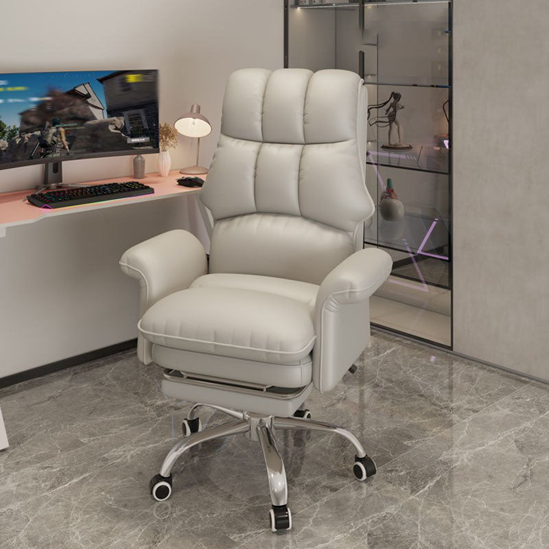 High Back Faux Leather Desk Chair Height-adjustable Office Chair for Home Office