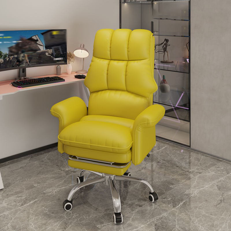 High Back Faux Leather Desk Chair Height-adjustable Office Chair for Home Office