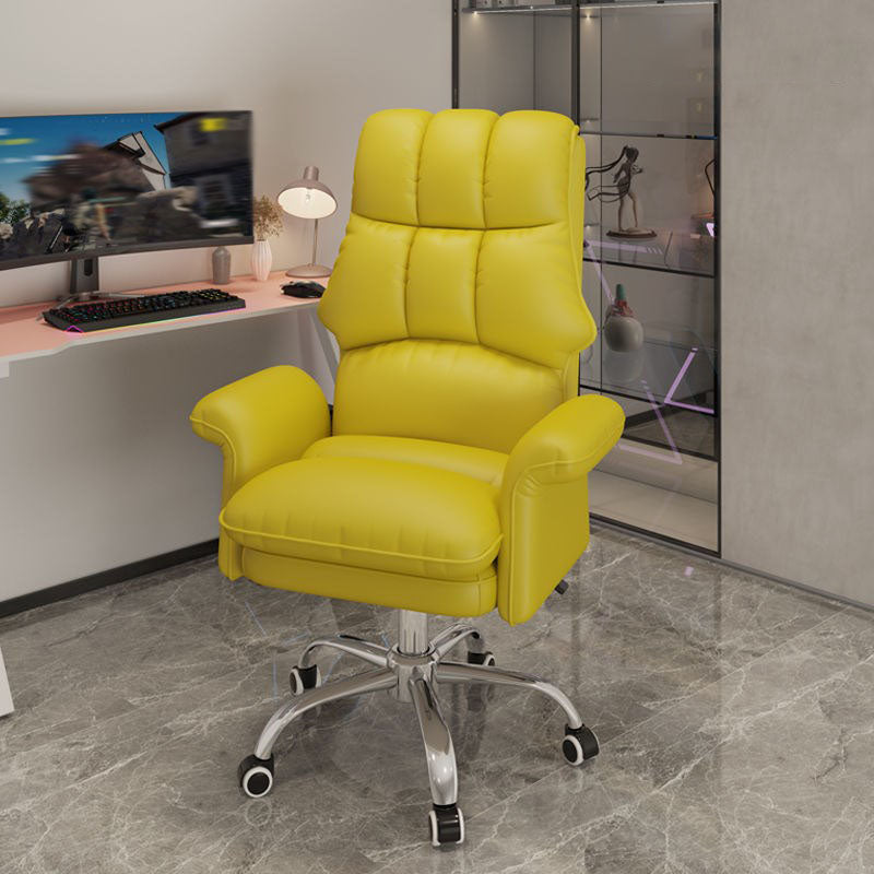 High Back Faux Leather Desk Chair Height-adjustable Office Chair for Home Office