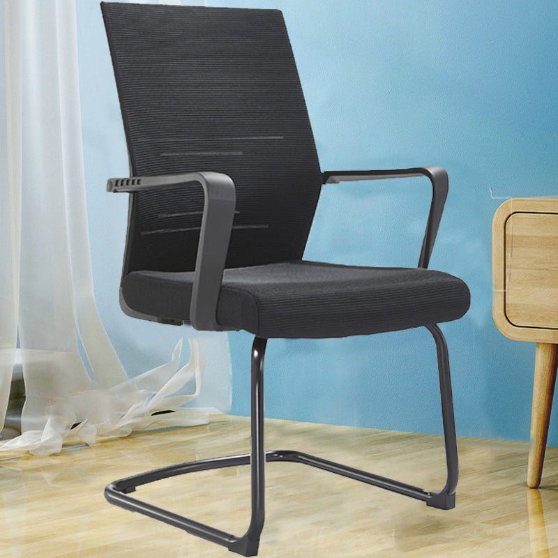 Mesh Mid Back Desk Chair Contemporary Style Fixed Arms Office Chair