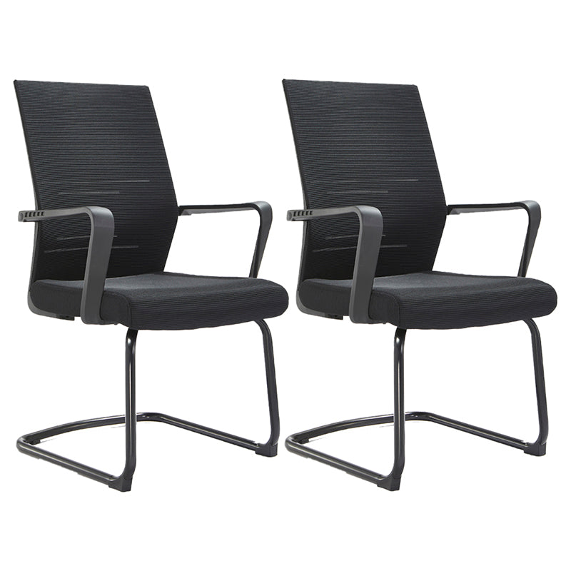 Mesh Mid Back Desk Chair Contemporary Style Fixed Arms Office Chair