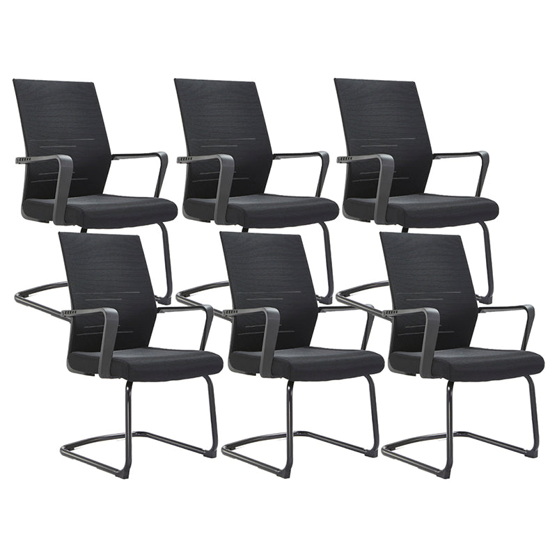 Mesh Mid Back Desk Chair Contemporary Style Fixed Arms Office Chair