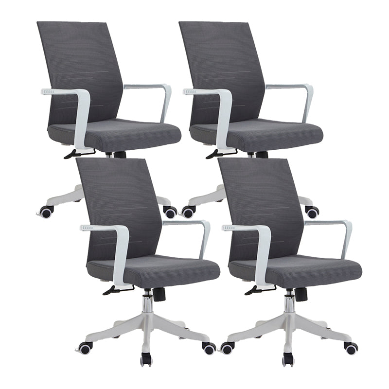 Mesh Mid Back Desk Chair Contemporary Style Fixed Arms Office Chair