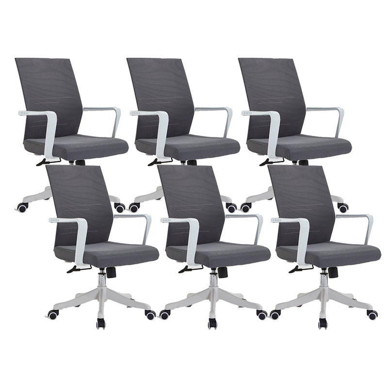 Mesh Mid Back Desk Chair Contemporary Style Fixed Arms Office Chair