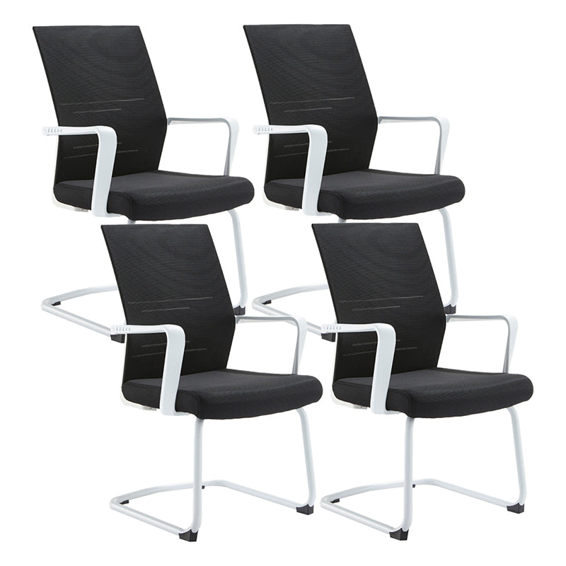 Mesh Mid Back Desk Chair Contemporary Style Fixed Arms Office Chair