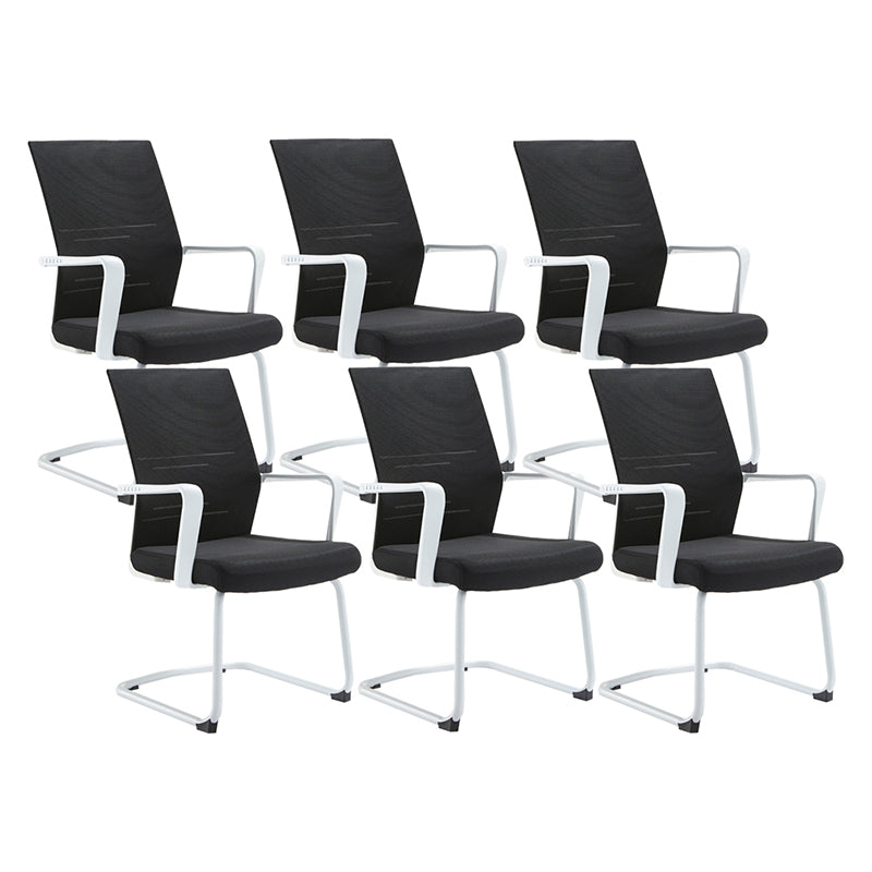 Mesh Mid Back Desk Chair Contemporary Style Fixed Arms Office Chair