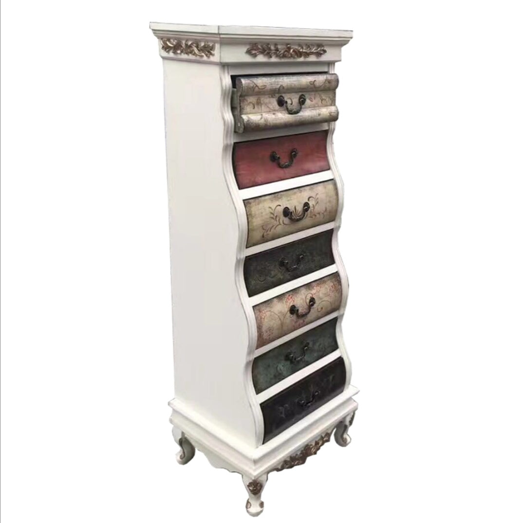 58.6" H Traditional Lingerie Chest Vertical Solid Wood Storage Chest