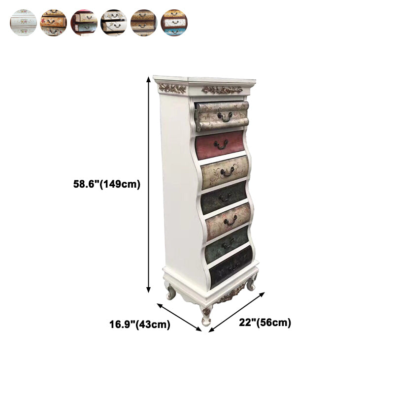 58.6" H Traditional Lingerie Chest Vertical Solid Wood Storage Chest