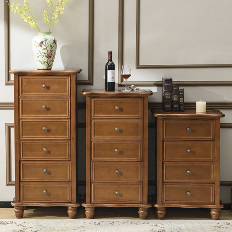 American Traditional Wood Lingerie Chest Bedroom Vertical Dresser without Mirror