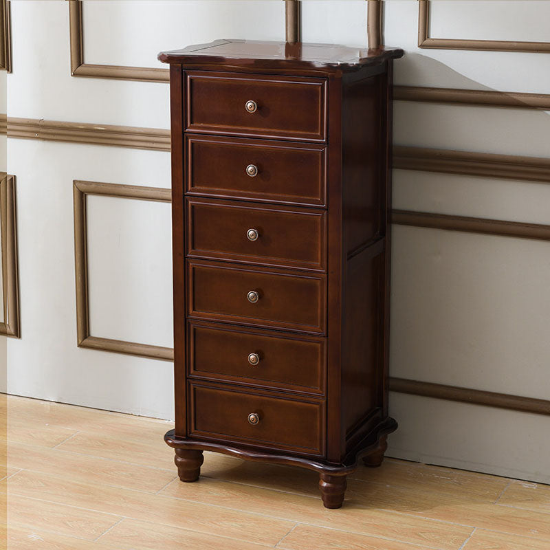 American Traditional Wood Lingerie Chest Bedroom Vertical Dresser without Mirror