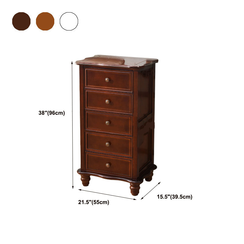 American Traditional Wood Lingerie Chest Bedroom Vertical Dresser without Mirror