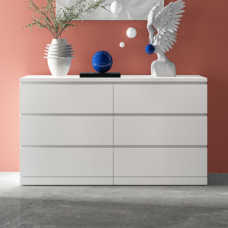 Modern Wood Storage Chest Dresser Horizontal White Dresser for Bedroom