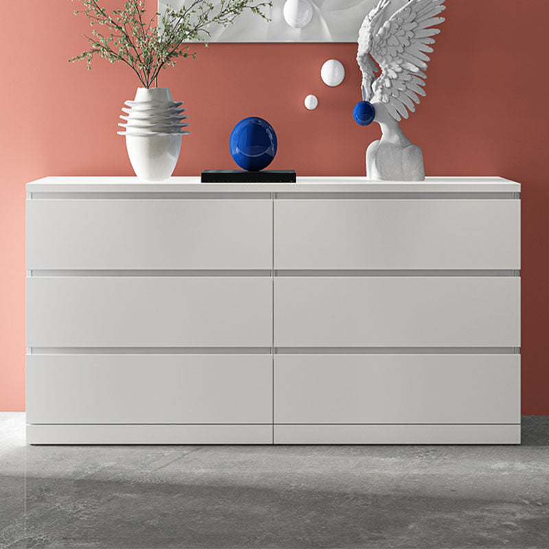 Modern Wood Storage Chest Dresser Horizontal White Dresser for Bedroom