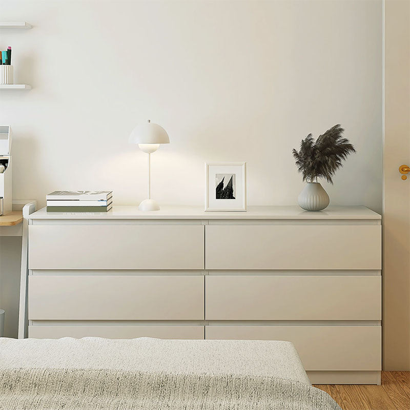 Modern Wood Storage Chest Dresser Horizontal White Dresser for Bedroom