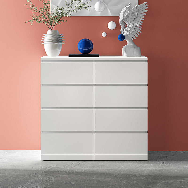 Modern Wood Storage Chest Dresser Horizontal White Dresser for Bedroom