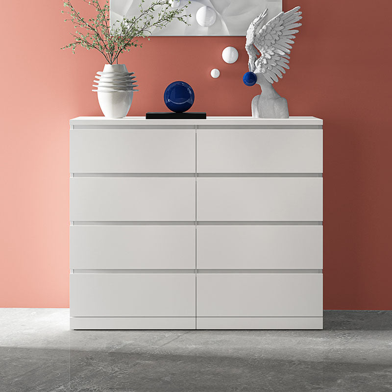 Modern Wood Storage Chest Dresser Horizontal White Dresser for Bedroom