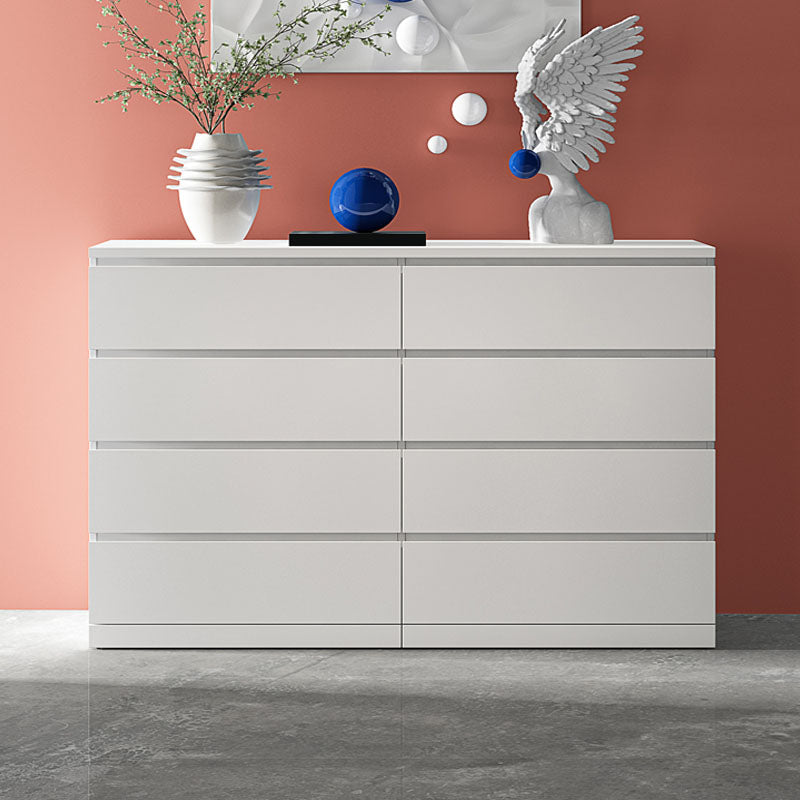 Modern Wood Storage Chest Dresser Horizontal White Dresser for Bedroom