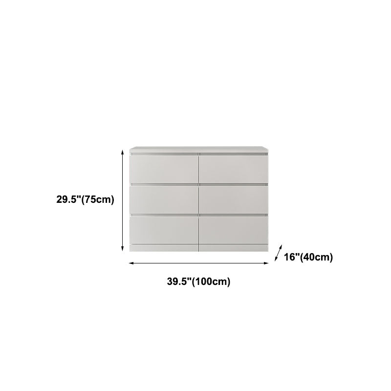 Modern Wood Storage Chest Dresser Horizontal White Dresser for Bedroom