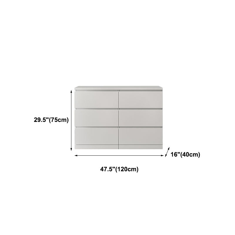 Modern Wood Storage Chest Dresser Horizontal White Dresser for Bedroom