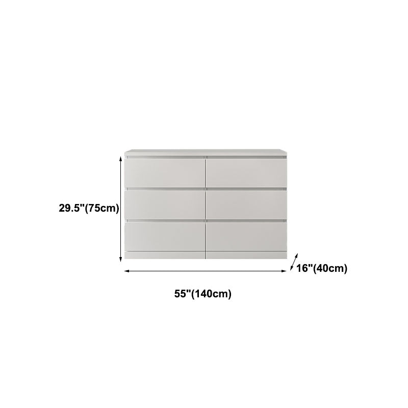 Modern Wood Storage Chest Dresser Horizontal White Dresser for Bedroom
