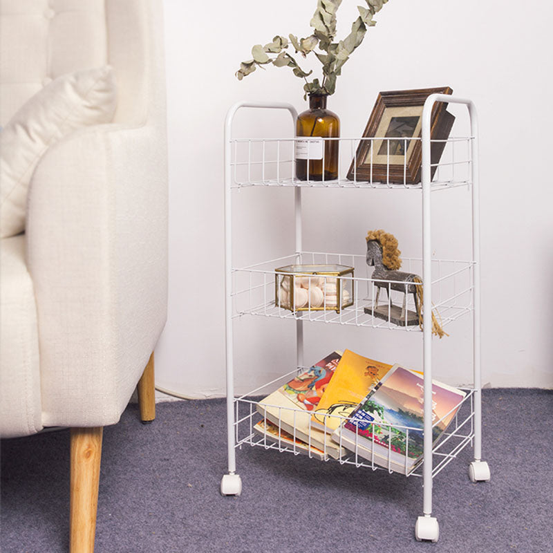 Contemporary Bookshelf Open Back Bookcase for Office with Caster Wheels