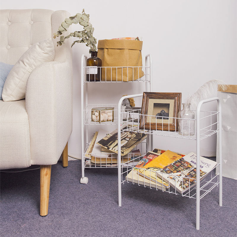 Contemporary Bookshelf Open Back Bookcase for Office with Caster Wheels