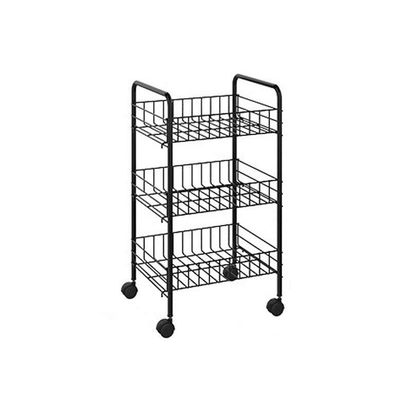 Contemporary Bookshelf Open Back Bookcase for Office with Caster Wheels