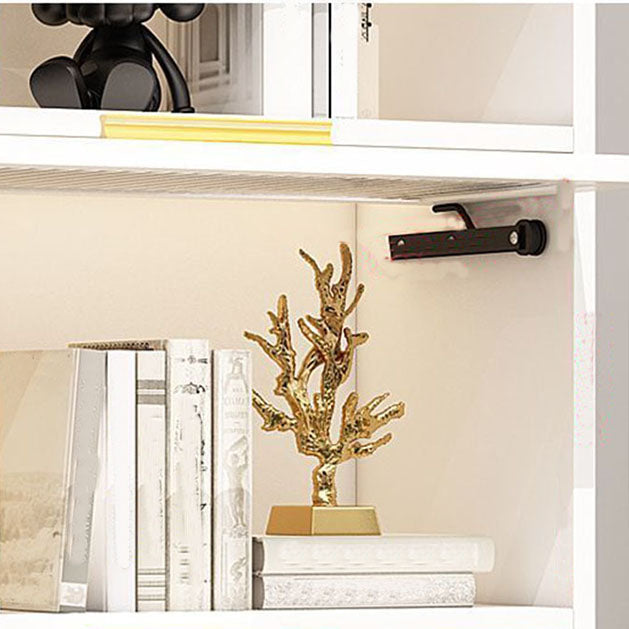 Modern Bookcase Closed Back Bookshelf with Door for Home Office