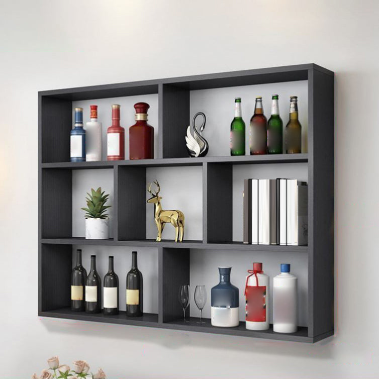 Contemporary Floating Bookshelf Wall Mounted Manufactured Wood Bookcase