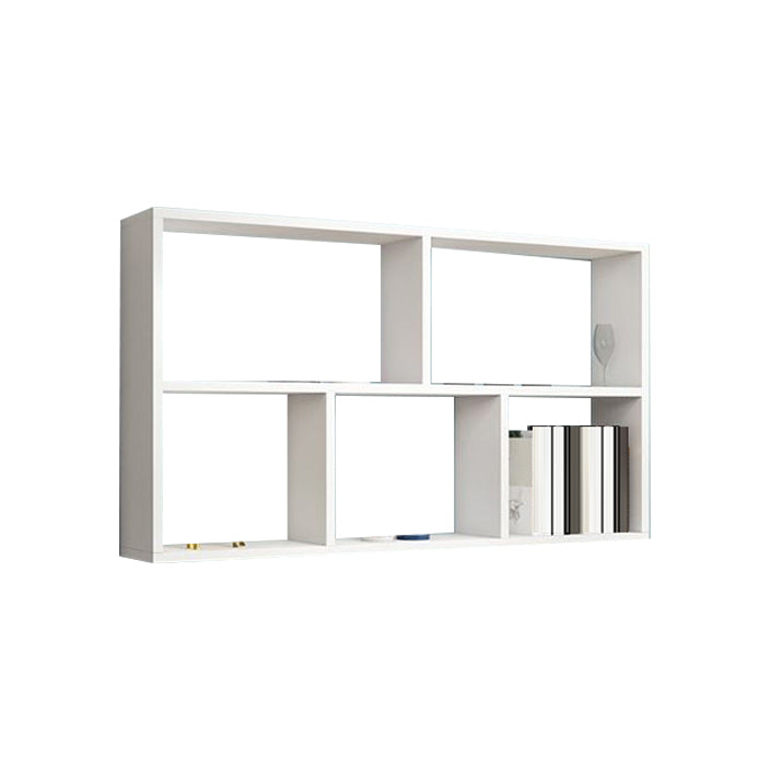 Contemporary Floating Bookshelf Wall Mounted Manufactured Wood Bookcase