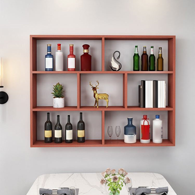 Contemporary Floating Bookshelf Wall Mounted Manufactured Wood Bookcase