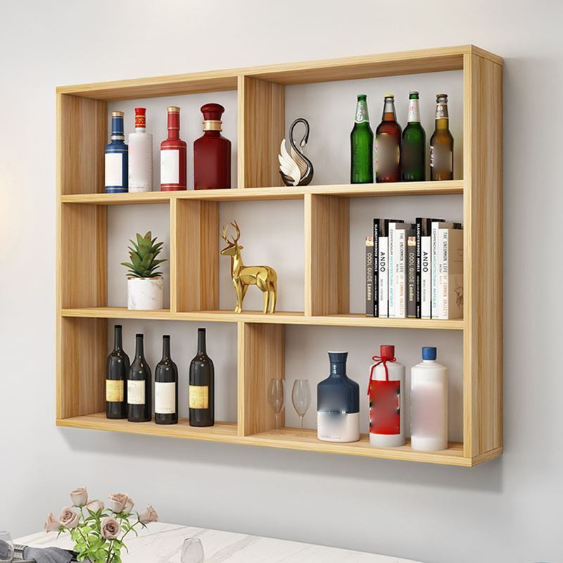 Contemporary Floating Bookshelf Wall Mounted Manufactured Wood Bookcase