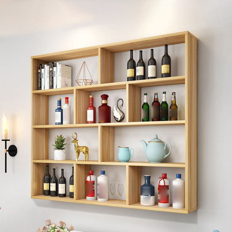 Contemporary Floating Bookshelf Wall Mounted Manufactured Wood Bookcase