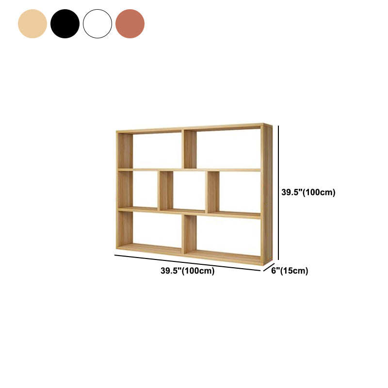 Contemporary Floating Bookshelf Wall Mounted Manufactured Wood Bookcase