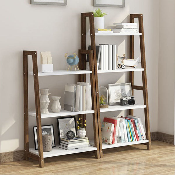 Modern Solid Wood Bookcase Ladder Bookshelf for Any Room, 12" W