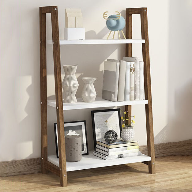 Modern Solid Wood Bookcase Ladder Bookshelf for Any Room, 12" W
