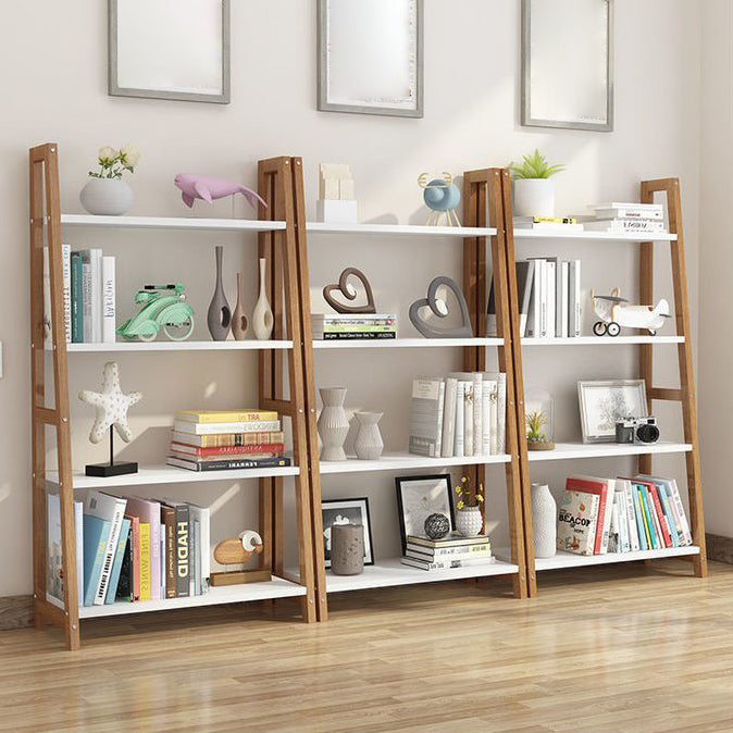 Modern Solid Wood Bookcase Ladder Bookshelf for Any Room, 12" W