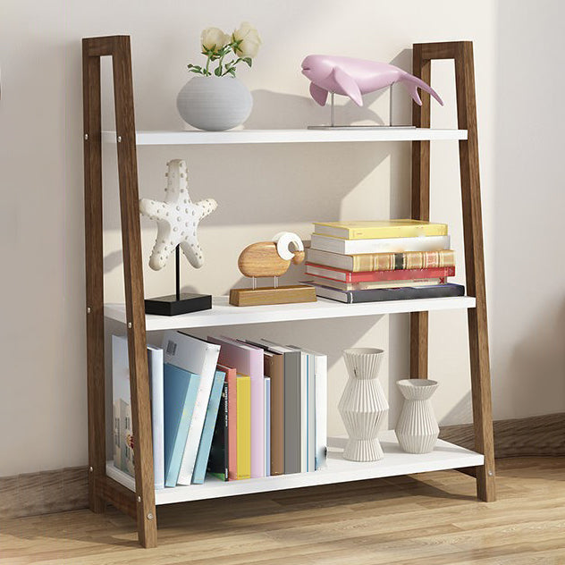 Modern Solid Wood Bookcase Ladder Bookshelf for Any Room, 12" W