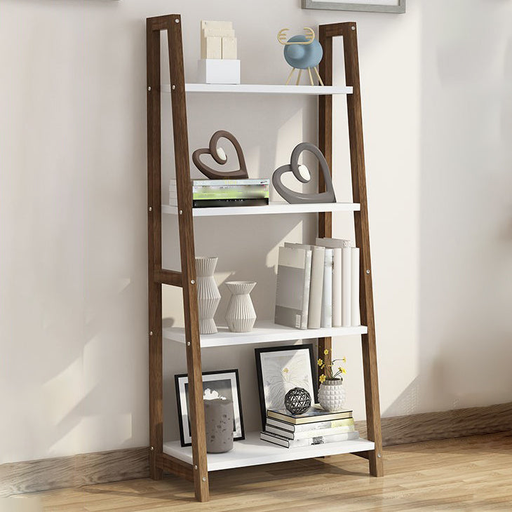 Modern Solid Wood Bookcase Ladder Bookshelf for Any Room, 12" W